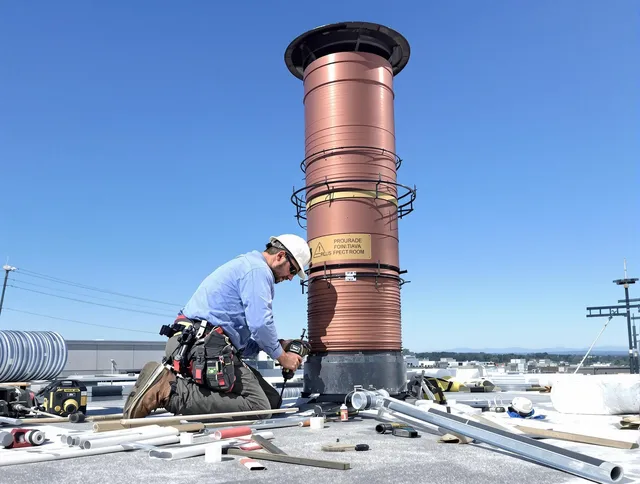 Installed chimney liner by Cornelius Chimney Sweep in Cornelius, NC