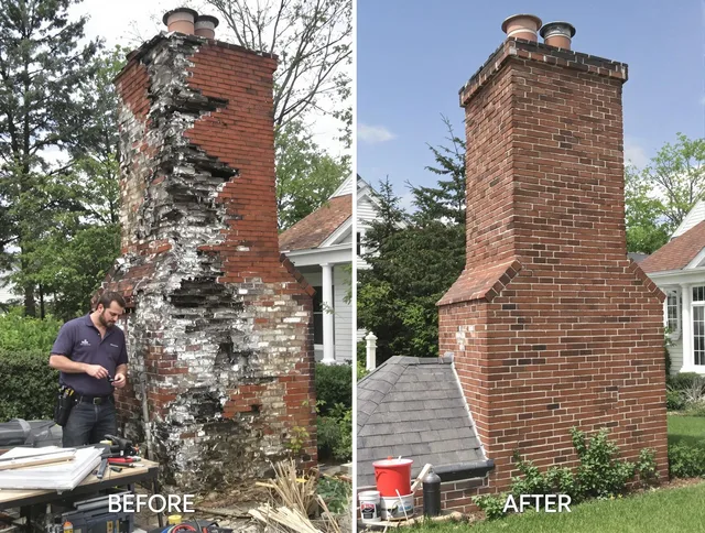 Cornelius Chimney Sweep performing a full chimney restoration in Cornelius, NC