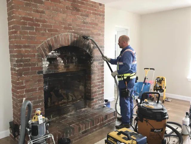 Cornelius Chimney Sweep expert performing detailed chimney sweep in Cornelius, NC