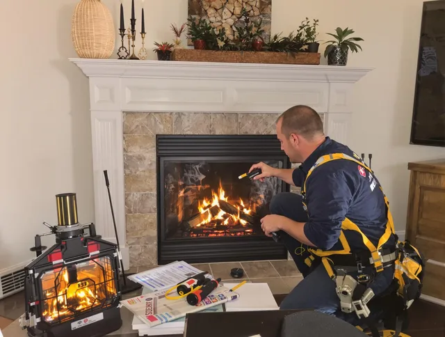 Safety-focused fireplace inspection by Cornelius Chimney Sweep in Cornelius, NC